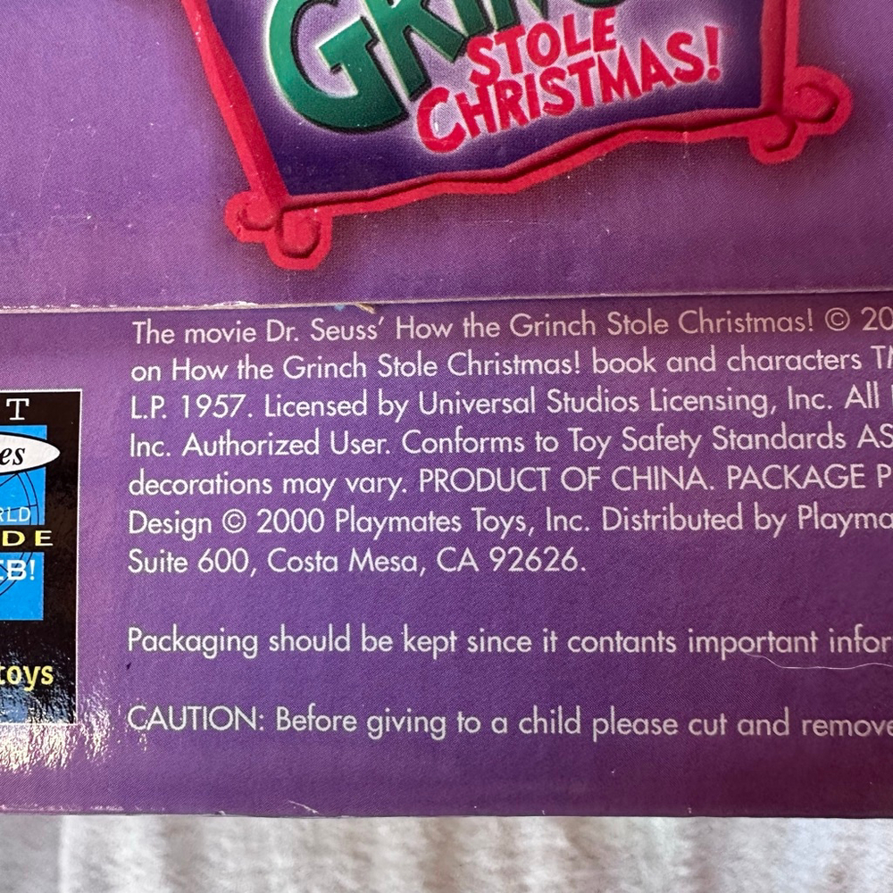 NIB VTG 2000 Playmates Dr Seuss The Grinch Whobilation Hair Cindy Lou Who Doll - Picture 7 of 15